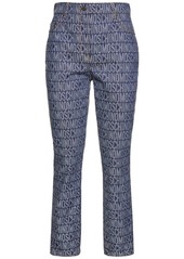Moschino Logo Jacquard Mid Rise Straight Jeans