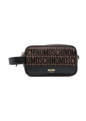 Moschino logo-jacquard motif makeup bag