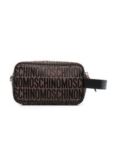 Moschino logo-jacquard motif makeup bag