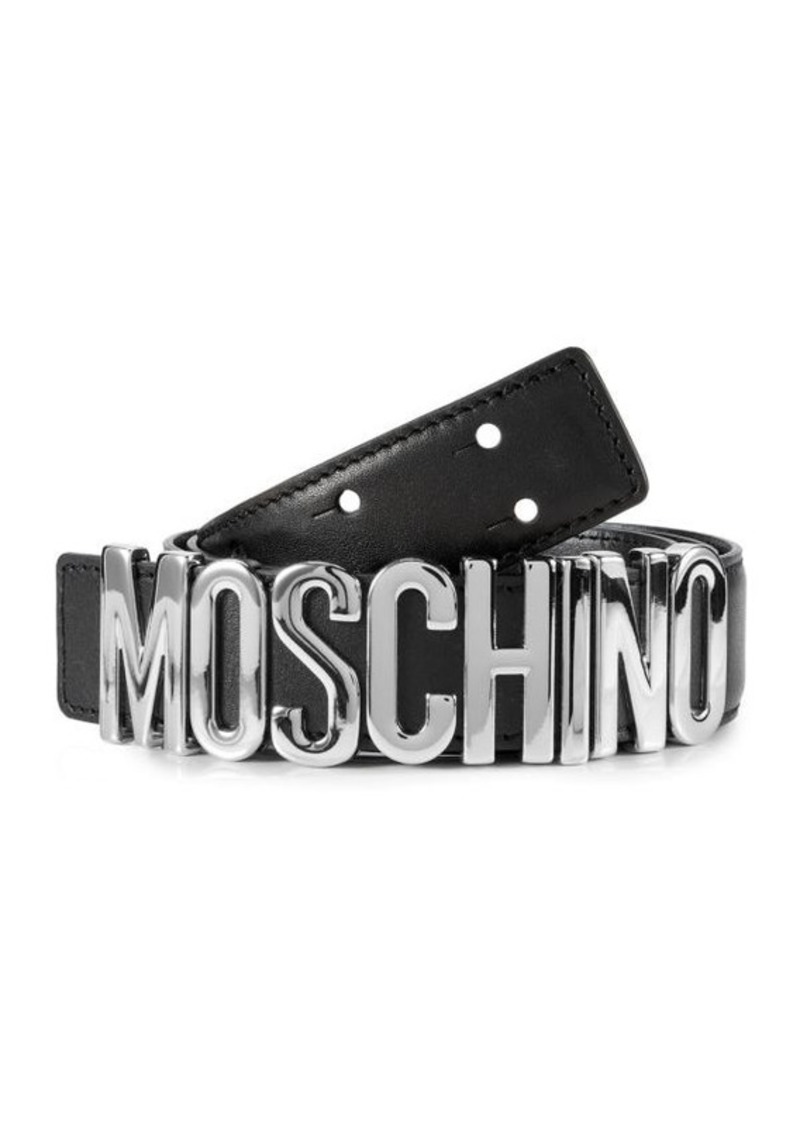 Moschino Logo Leather Belt