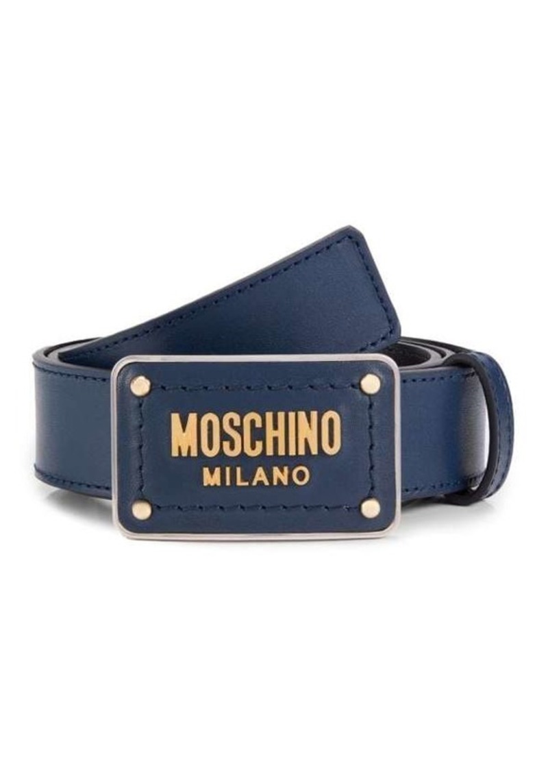 Moschino Logo Leather Belt