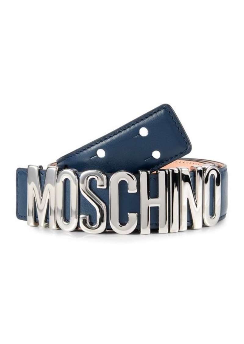 Moschino Logo Leather Belt