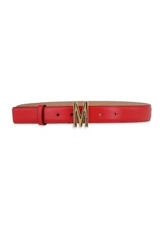 Moschino Logo Leather Belt