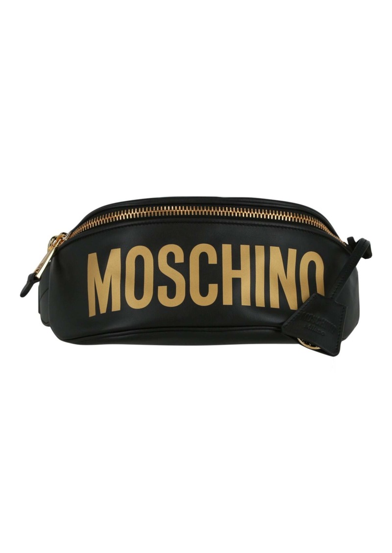 Moschino Logo Leather Belt Bag