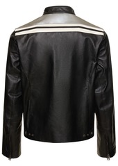 Moschino Logo Leather Biker Jacket