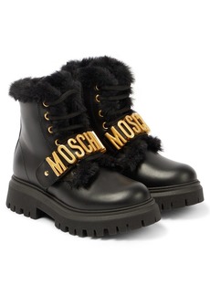 Moschino Kids Logo leather boots