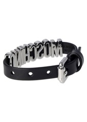 Moschino Logo Leather Bracelet