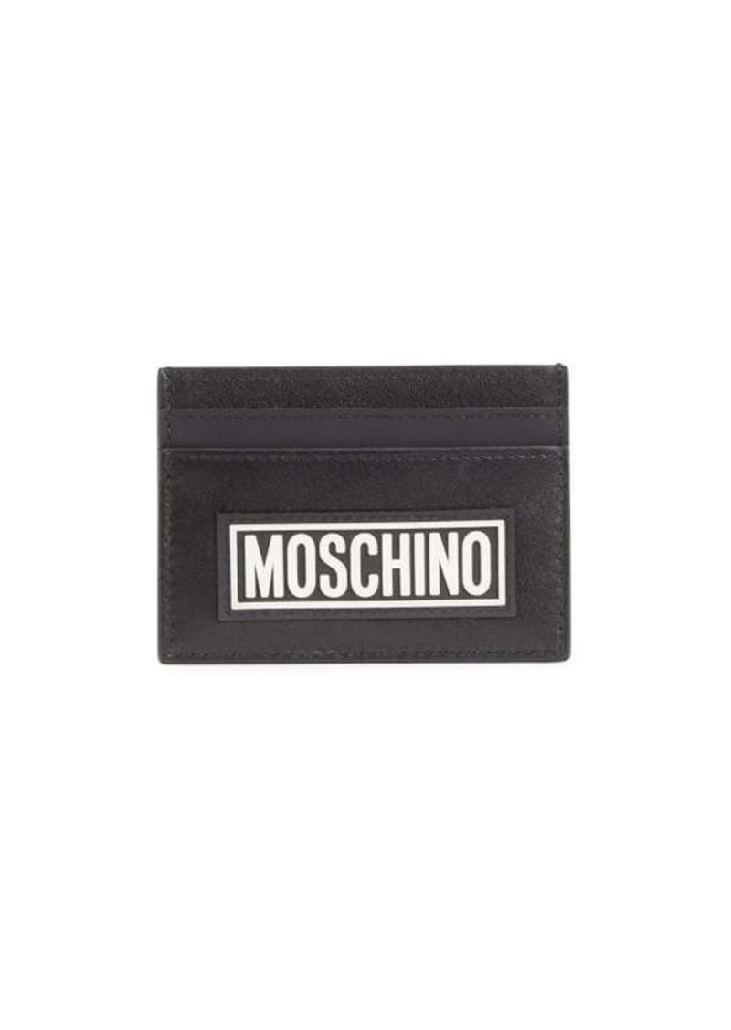 Moschino Logo Leather Card Case