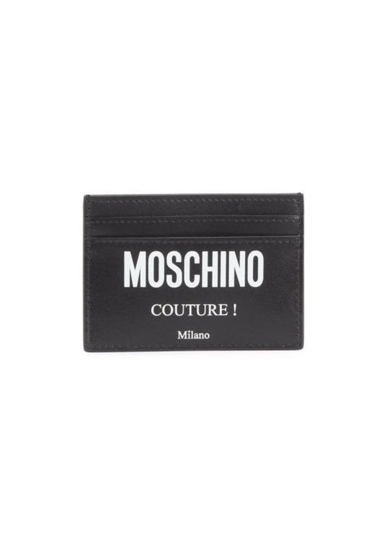 Moschino Logo Leather Card Case