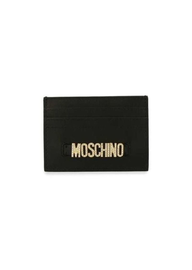 Moschino Logo Leather Card Holder