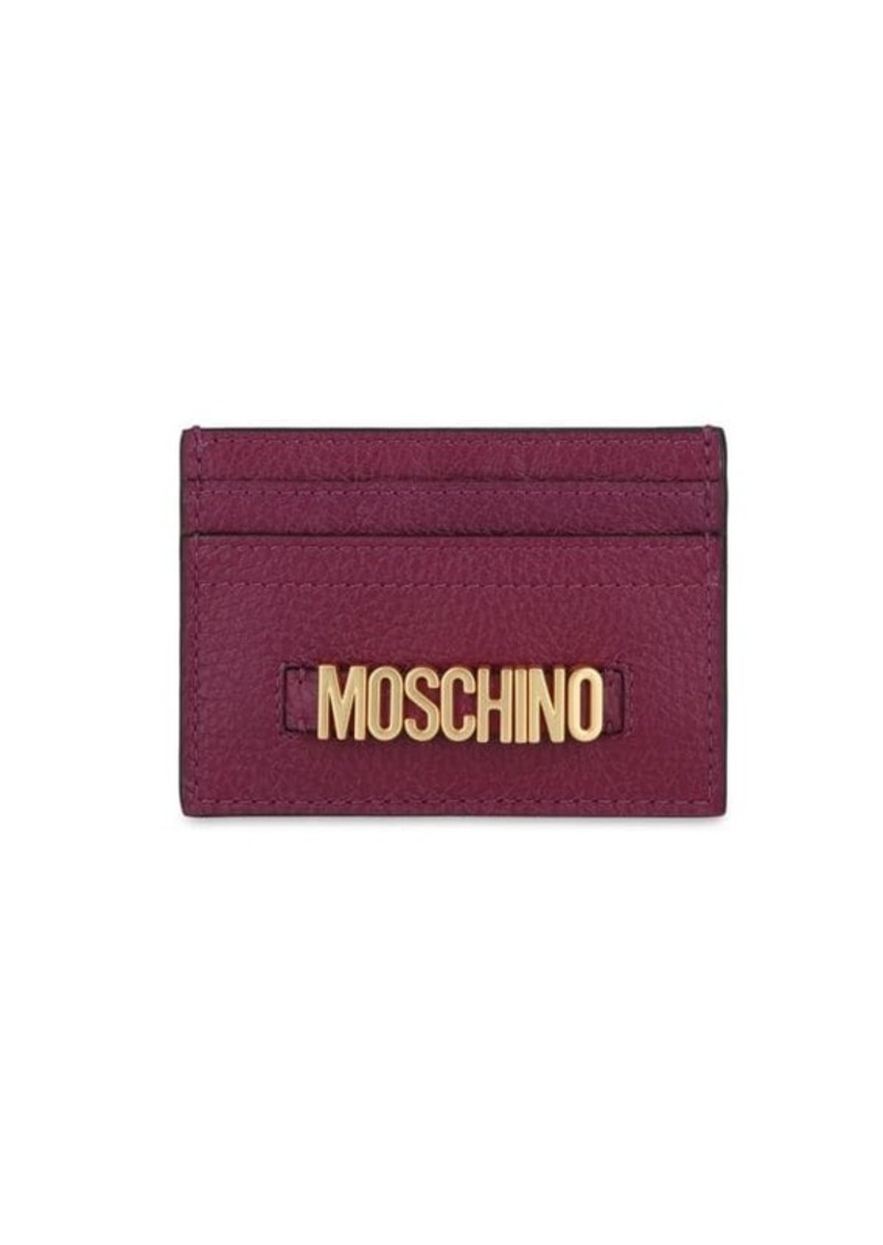 Moschino Logo Leather Card Holder