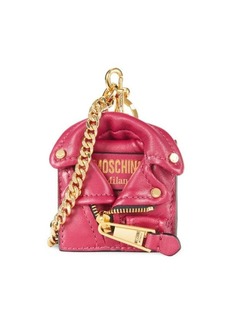 Moschino Logo Leather Convertible Clutch