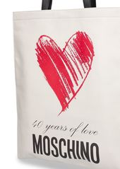 Moschino Logo Leather Tote Bag