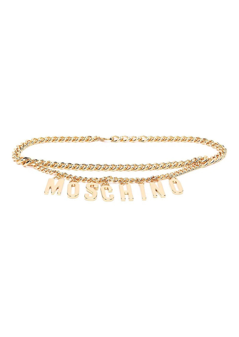Moschino logo-lettering chain belt