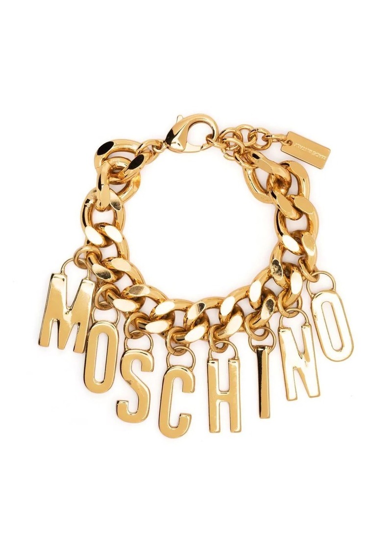 Women's Moschino Chain & Faux Pearl Embellished Faux Leather
