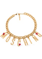 Moschino Logo Lettering Charm Collar Necklace