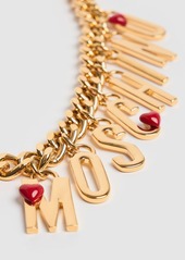 Moschino Logo Lettering Charm Collar Necklace