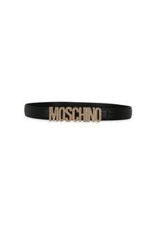 Moschino Logo Lettering Leather Belt