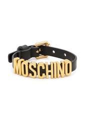 Moschino logo-lettering leather bracelet