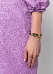 Moschino logo-lettering leather bracelet