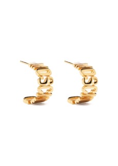 Moschino logo-lettering small hoop earrings