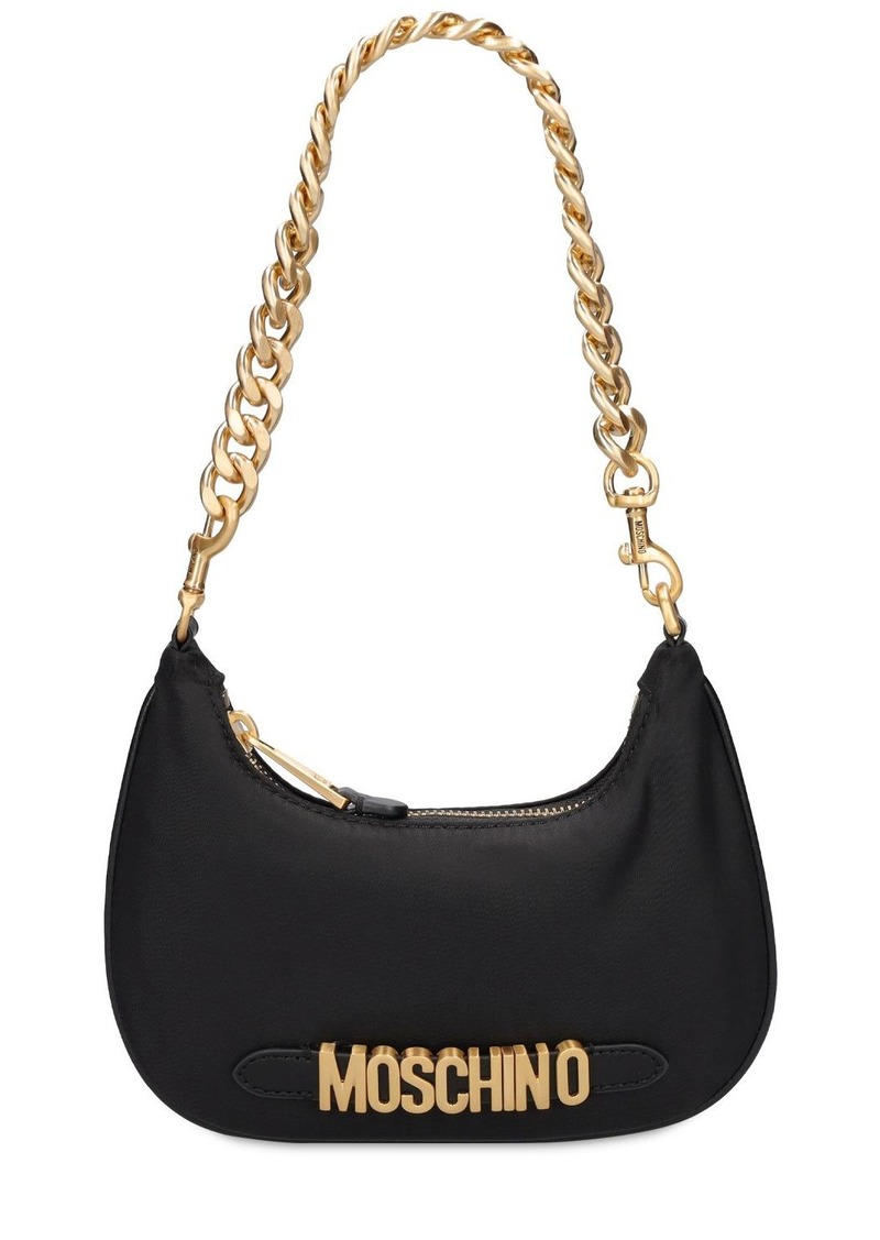 Moschino Logo Nylon Top Handle Bag