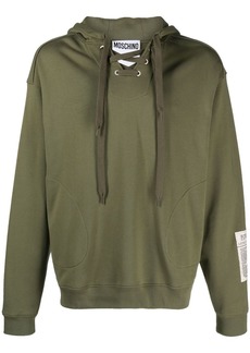 Moschino logo-patch cotton hoodie