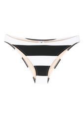 Moschino logo-patch striped bikini bottoms