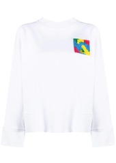 Moschino logo-patch long-sleeve sweatshirt