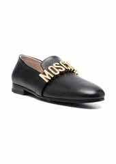 Moschino logo plaque almond-toe loafers