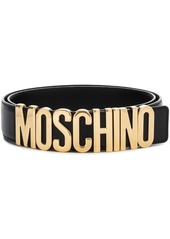 Moschino logo-plaque belt