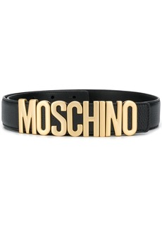 Moschino logo-plaque belt