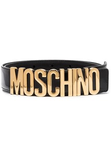 Moschino logo-plaque buckled belt