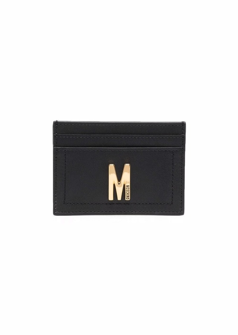 Moschino logo plaque cardholder