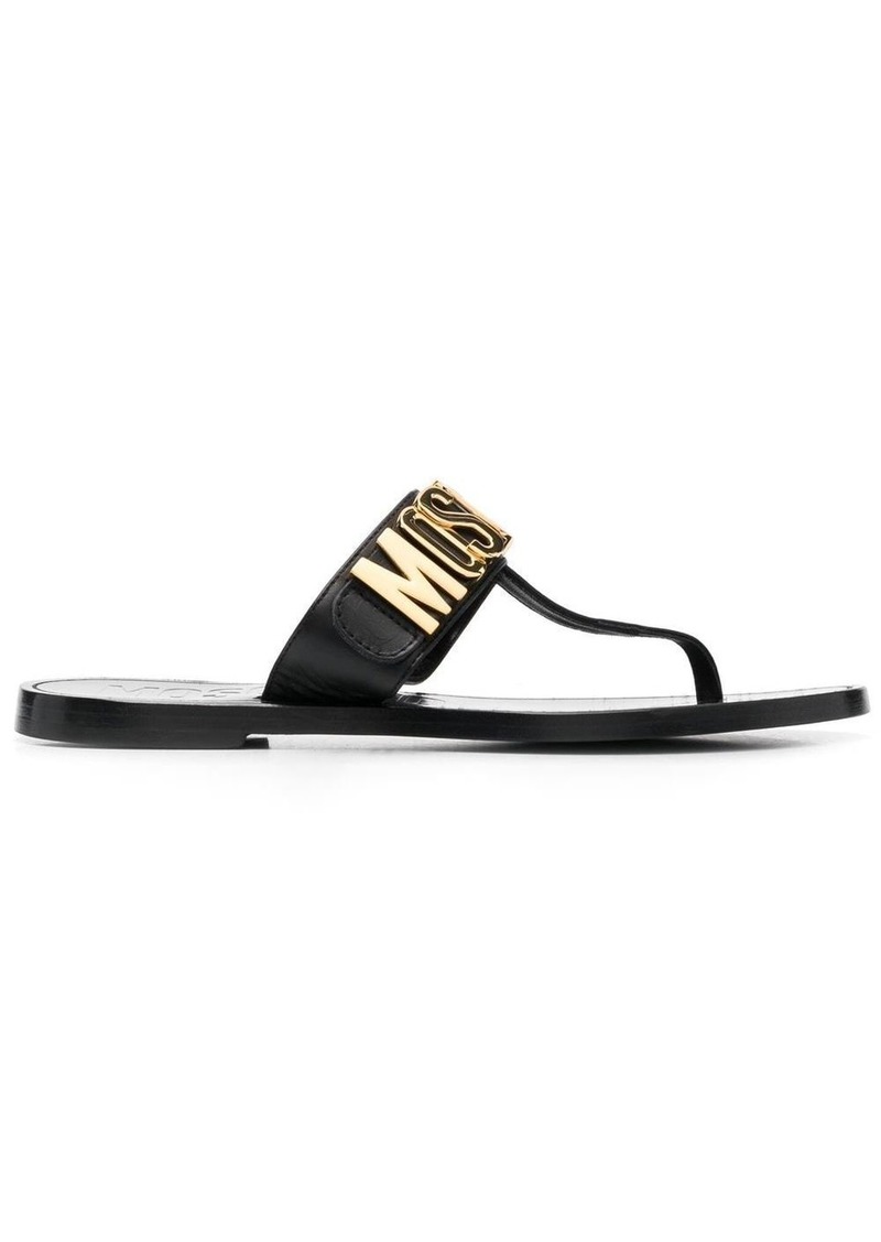 Moschino logo-plaque flat sandals