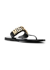 Moschino logo-plaque flat sandals