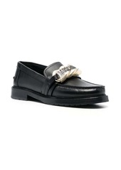 Moschino logo-plaque leather loafers