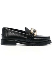 Moschino logo-plaque leather loafers