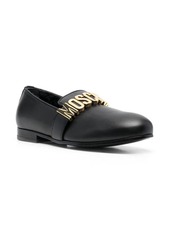 Moschino logo-plaque leather loafers