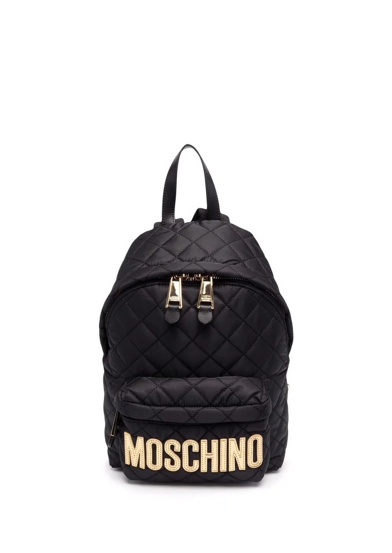 Moschino logo-plaque quilted backpack