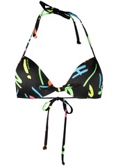 Moschino logo-print bikini top