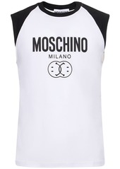 Moschino Logo Print Cotton Jersey Tank Top