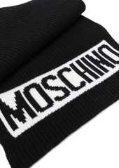 Moschino intarsia-logo knit scarf