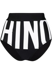Moschino logo-print high-waisted bikini briefs