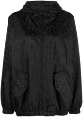Moschino logo-print hooded jacket