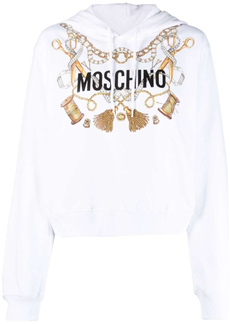 Moschino logo-print organic cotton hoodie