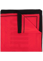 Moschino logo-print silk scarf