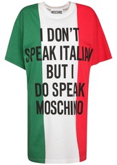 Moschino Logo Printed Italian Slogan Jersey Dress