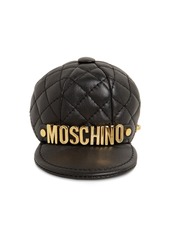 Moschino Logo Quilted Leather Hat Key Holder