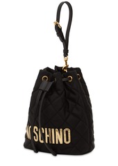 Moschino Logo Quilted Top Handle Bag